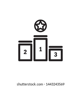 Winner podium icon vector. Flat design style on white background. Champion podium logo illustration.