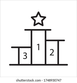 Ilustración del vector de iconos de podio ganador