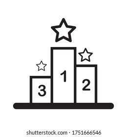 Ilustración del vector de iconos de podio ganador