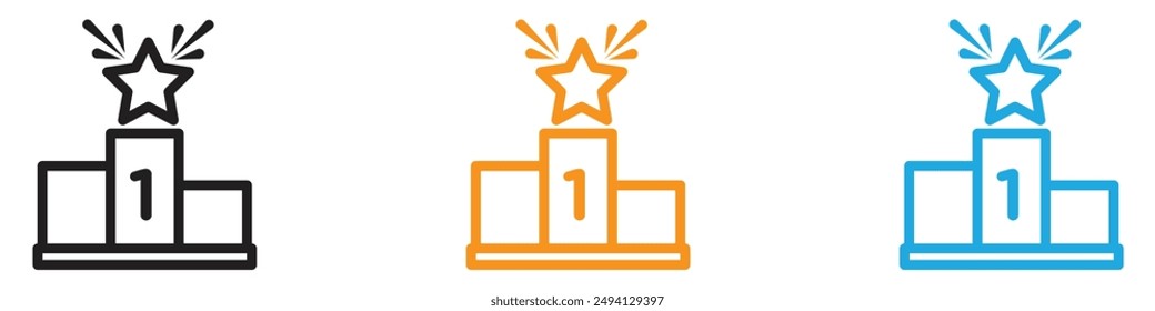 winner podium icon vector logo set collection for web app ui