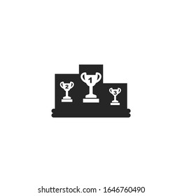 Sieger Podium Icon Vektorillustration Schild einzeln für Grafik und Web-Design. Sieger-Podium-Symbol-Vorlage Farbe bearbeitet auf weißem Hintergrund.