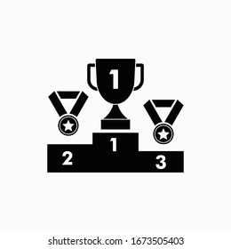 Winner Podium Icon Vector Sign Symbol Isolated