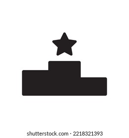 Winner podium icon vector with a star symbol in clipart concept