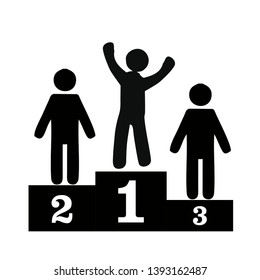 winner in podium icon vector, victory symbol illustration design 
