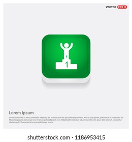 Winner Podium IconGreen Web Button - Free vector icon