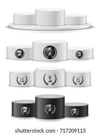 Winner podium isolated on white background. Empty pedestal for award ceremony. Vector illustration.