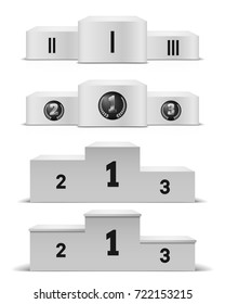 Winner podium isolated on white background. Empty pedestal for award ceremony. Vector illustration.