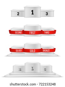Winner podium isolated on white background. Empty pedestal for award ceremony. Vector illustration.