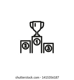 Winner podium line icon. Award, cup, pedestal. Contest concept. Can be used for topics like prize, success, ceremony