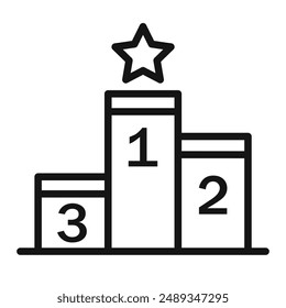 winner podium logo sign vector outline