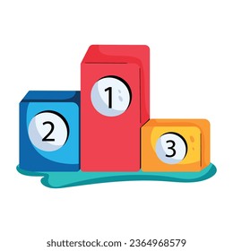 Winner podium, modern flat style icon 