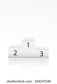 Winner podium with number on white - Vector