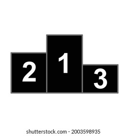 podio ganador con diseño vector de número