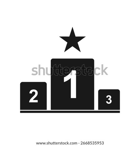winner podium with numbers 1, 2, 3 and star