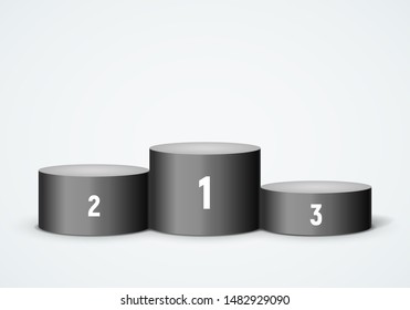 Winner podium on light background. Empty pedestal for award ceremony. Vector illustration.