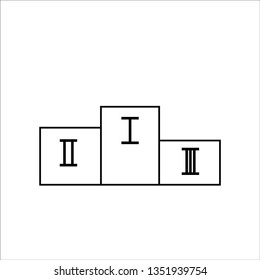 Winner podium, pedestal line icon, first  , second , third place outline. Winner pedestal symbol, logo, sign. Vector illustration. EPS 10.