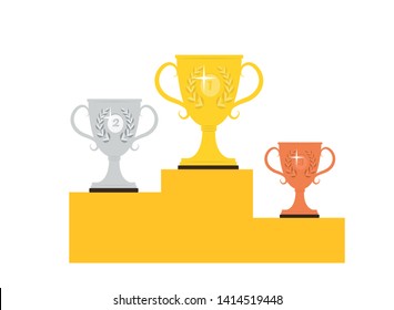 Winner podium. Prize trophy. Vector