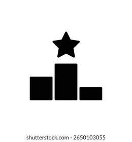 Pódio de vencedores com símbolo de estrela representando conquista sucesso reconhecimento liderança ranking desempenho premiação resultado superior excelência motivação competição vitória