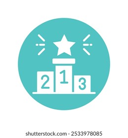 Winner Podium vector glyph circle  Design icon. Awards Symbol on White background EPS 10 File