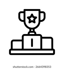 Icono de contorno de Vector de podio ganador. Archivo Eps 10