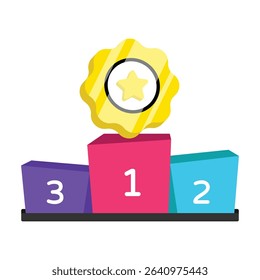 Winner Podium Vector style icon. Eps 10 file