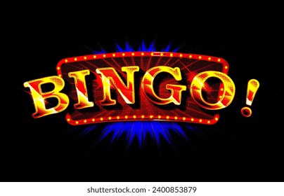 Winner poster with lottery balls with numbers, confetti and golden bingo. Realistic lotto game big win background. Gambling vector concept. Illustration of winner lottery, game gambling