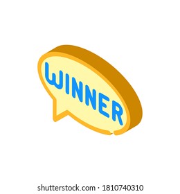 winner in quote frame isometric icon vector. winner in quote frame sign. isolated symbol illustration