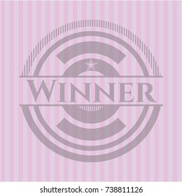 Winner realistic pink emblem