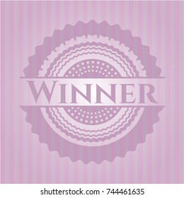 Winner realistic pink emblem