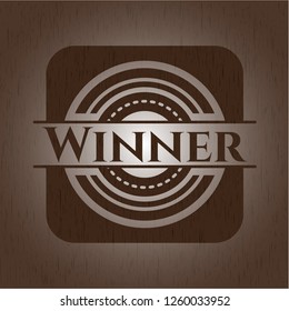 Winner realistic wooden emblem