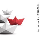winner red paper ship