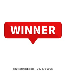 Winner In Red Rectangle Shape For Announcement Information Business Marketing Social Media Promotion
