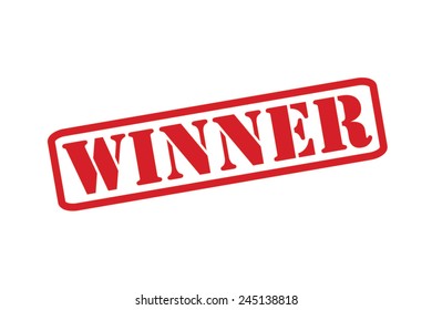 WINNER Red Rubber Stamp Vector over a white background.