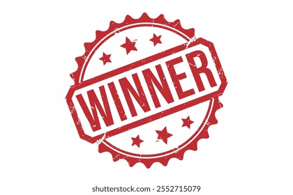 WINNER diseño de Vector de sello de goma rojo.