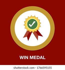 Winner ribbon flat icon. Award medal sign. Best achievement symbol. Colorful concept. flat style winner ribbon icon. Editable Vector