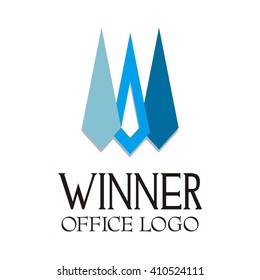 Winner ribbon star abstract vector and logo design or template champion star icon of company identity symbol concept