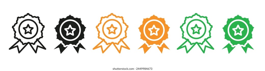 Winner Ribbon and Star Badge Icon for Top-Quality Recognition