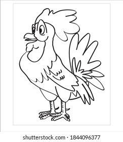 The winner rooster coloring vector. Coloring for children coloring books. Cute, artistic.easy, smart.