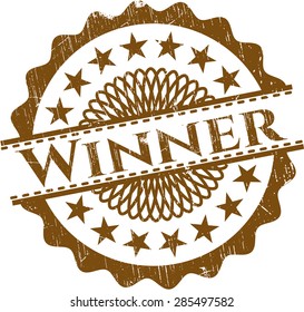 Winner rubber grunge stamp