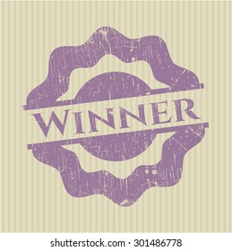 Winner rubber grunge stamp