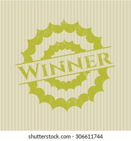 Winner rubber grunge stamp