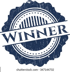Winner rubber grunge stamp