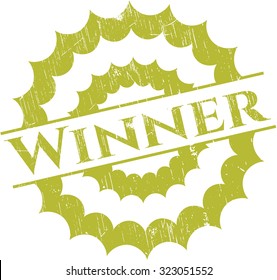 Winner rubber grunge texture stamp