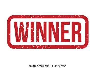 Winner rubber stamp. Red color winner rubber grunge stamp vector illustration - Vector