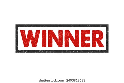 Winner rubber stamp red ink sign symbol grunge effect vector illustration clipart winner cup increase success presentation marketing web banner transparent background