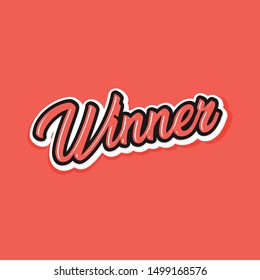 winner said with hand lettering vector