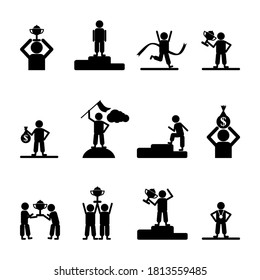 Winner and satisfied people Vector Icons for Web Graphics and Apps.