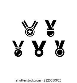 Winner set icon isolated on white background