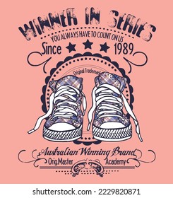 winner is serıes shoes slogan t shirt design