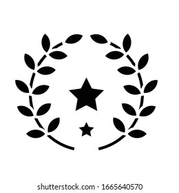 Icono negro de signo ganador, ilustración conceptual, símbolo plano vectorial, signo de glifo.